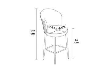 Cindrel Bargruppe 46 cm - Krem/Gull - Møbler - Stoler - Barstol