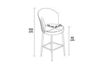 Cindrel Bargruppe 46 cm - Krem/Gull - Møbler - Stoler - Barstol