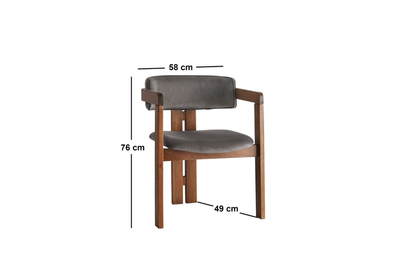 Dellon Lenestol - Valnøtt/Antrasitt - Møbler - Stoler - Spisestuestoler & kjøkkenstoler