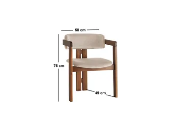 Dellon Lenestol - Valnøtt/Beige - Møbler - Stoler - Spisestuestoler & kjøkkenstoler