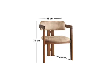 Dellon Lenestol - Valnøtt/Beige - Møbler - Stoler - Spisestuestoler & kjøkkenstoler