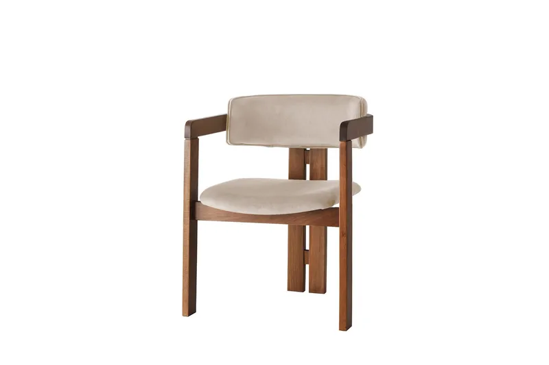 Dellon Lenestol, Valnøtt/Beige