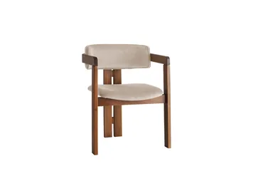 Dellon Lenestol - Valnøtt/Beige - Møbler - Stoler - Spisestuestoler & kjøkkenstoler