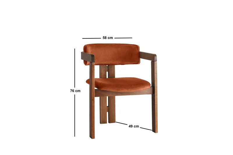 Dellon Lenestol - Valnøtt/Rød - Møbler - Stoler - Spisestuestoler & kjøkkenstoler