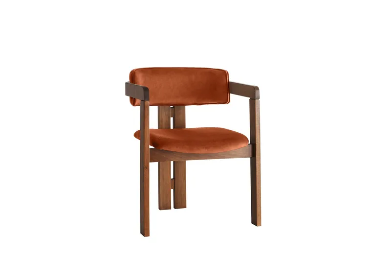 Dellon Lenestol - Valnøtt/Rød - Møbler - Stoler - Spisestuestoler & kjøkkenstoler