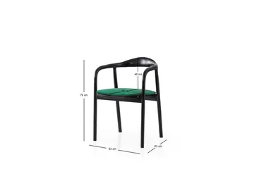 Deondre Lenestol - Svart/Grønn - Møbler - Stoler - Spisestuestoler & kjøkkenstoler