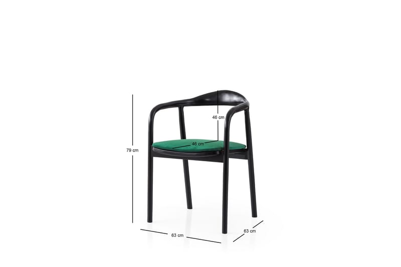 Deondre Lenestol - Svart/Grønn - Møbler - Stoler - Spisestuestoler & kjøkkenstoler