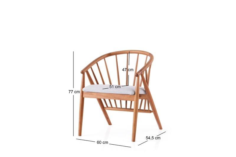Dwain Lenestol - Eik/Lys grå - Møbler - Stoler - Spisestuestoler & kjøkkenstoler