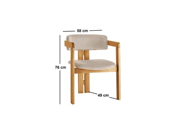 Dylana Lenestol - Eik/Beige - Møbler - Stoler - Spisestuestoler & kjøkkenstoler