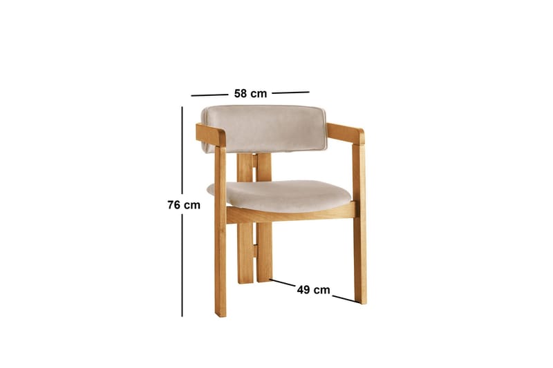 Dylana Lenestol - Eik/Beige - Møbler - Stoler - Spisestuestoler & kjøkkenstoler