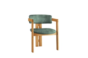 Dylana Lenestol - Eik/Grønn - Møbler - Stoler - Spisestuestoler & kjøkkenstoler