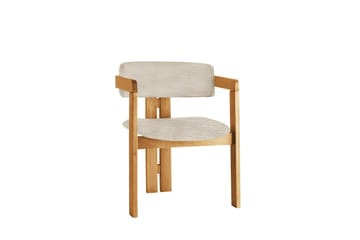 Dylana Lenestol - Lys grå/Eik - Møbler - Stoler - Spisestuestoler & kjøkkenstoler