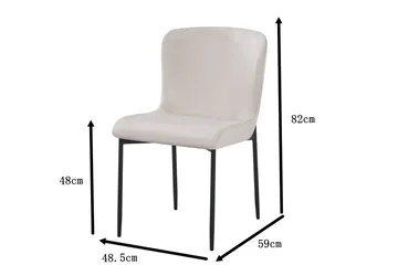 Elsie Spisestol Fløyel - Beige - Møbler - Stoler - Spisestuestoler & kjøkkenstoler