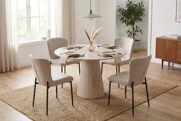 Elsie Spisestol Fløyel - Beige - Møbler - Stoler - Spisestuestoler & kjøkkenstoler