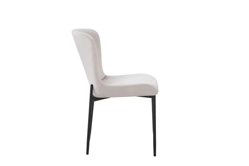 Elsie Spisestol Fløyel - Beige - Møbler - Stoler - Spisestuestoler & kjøkkenstoler