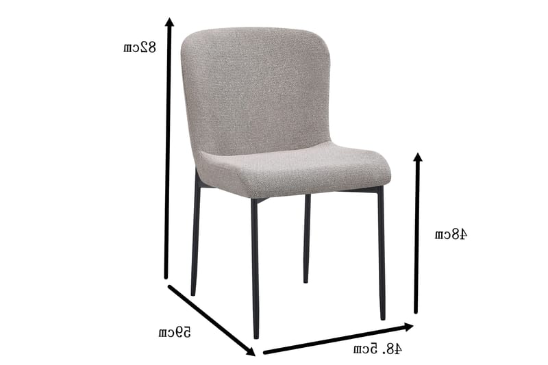 Elsie Spisestol - Lys grå - Møbler - Stoler - Spisestuestoler & kjøkkenstoler