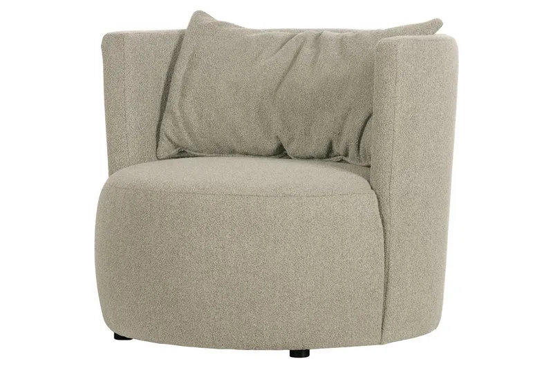 Explore Rund Lenestol i Bouclé, Beige