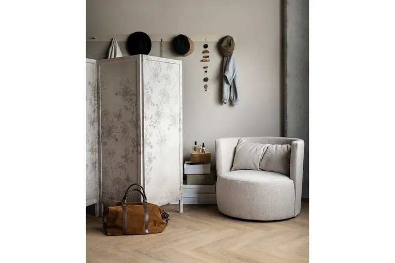 Explore Rund Lenestol i Bouclé - Beige - Møbler - Stoler - Lenestoler
