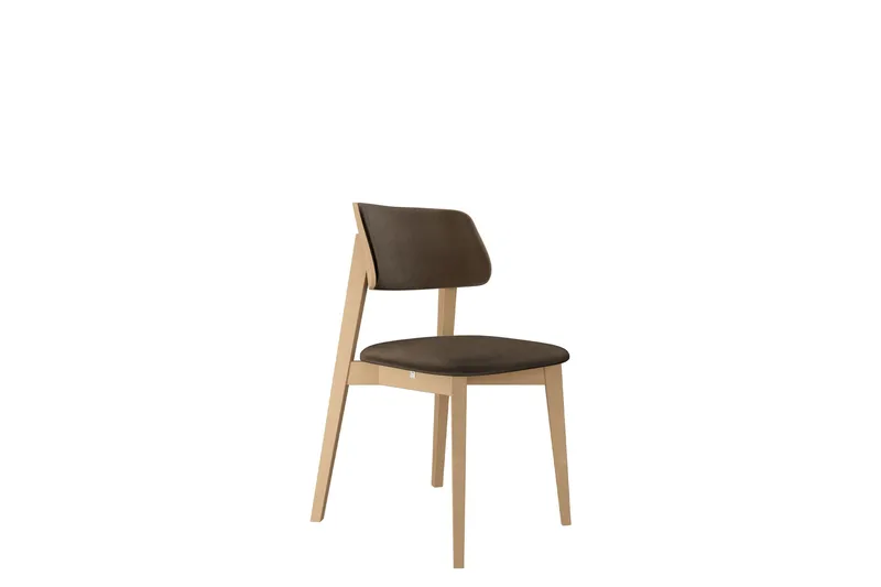 Ferrara Spisestol i Fløyel med Trestativ, Brun|Beige