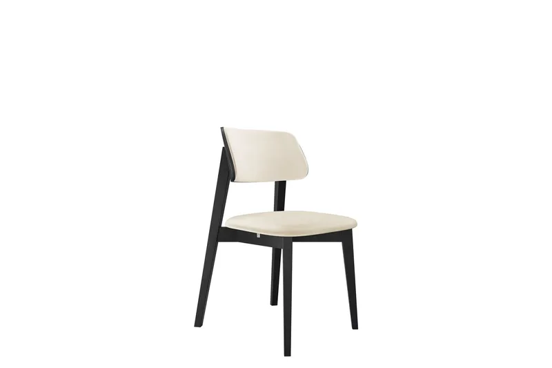 Ferrara Spisestol i Tre med Fløyelsbetrekk, Beige