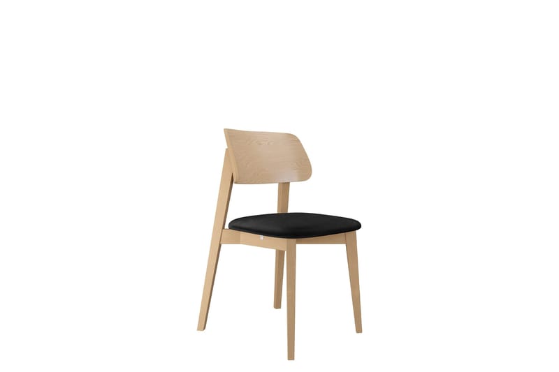 Ferrara Spisestol i Tre med Stoffdetaljer, Svart|Beige