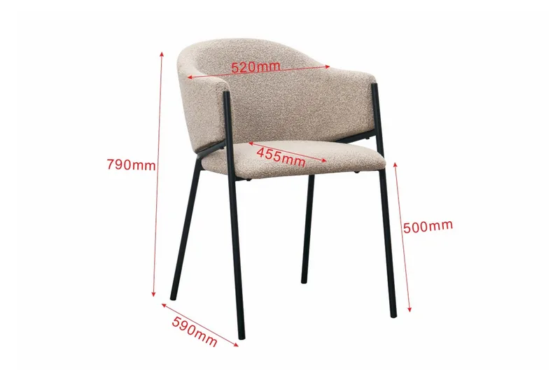 Filip Spisestol - Taupe Bouclé - Møbler - Stoler - Spisestuestoler & kjøkkenstoler