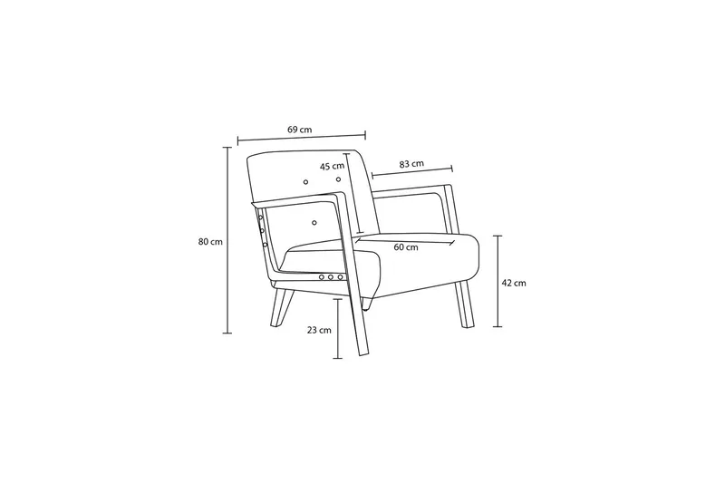 Finegard Lenestol - Grå - Møbler - Stoler - Lenestoler