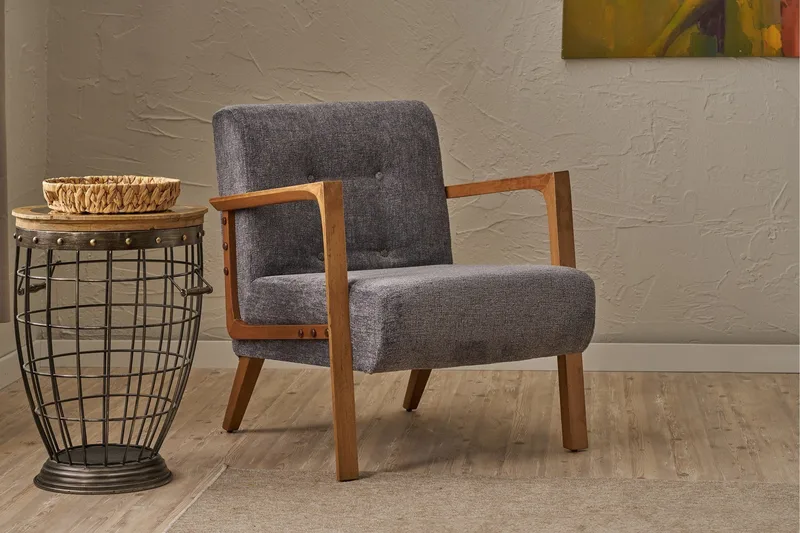 Finegard Lenestol - Grå - Møbler - Stoler - Lenestoler