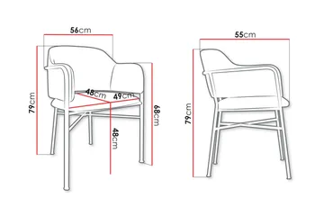 Floden Armlenestol - Rosa/Svart - Møbler - Stoler - Spisestuestoler & kjøkkenstoler