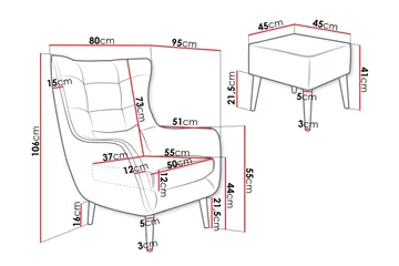 Gabi Lenestol - Gul - Møbler - Stoler - Lenestoler