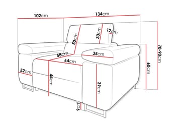 Gabina Lenestol - Lys grå - Møbler - Stoler - Lenestoler