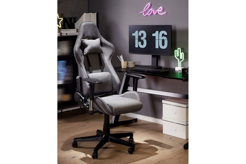 Gamingstol Warrior Grå/svart - Grå/svart - Møbler - Stoler - Gamingstol
