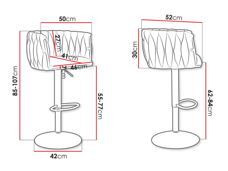 Garrick Barstol 85 cm 2-pakning - Svart - Møbler - Stoler - Barstol