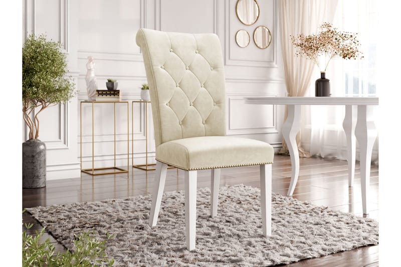 Garvin Spisestol - Beige/Hvit - Møbler - Stoler - Spisestuestoler & kjøkkenstoler