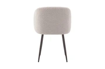 Greya Spisestol med armlener - Beige bouclé/metallben valnøtt - Møbler - Stoler - Karmstol