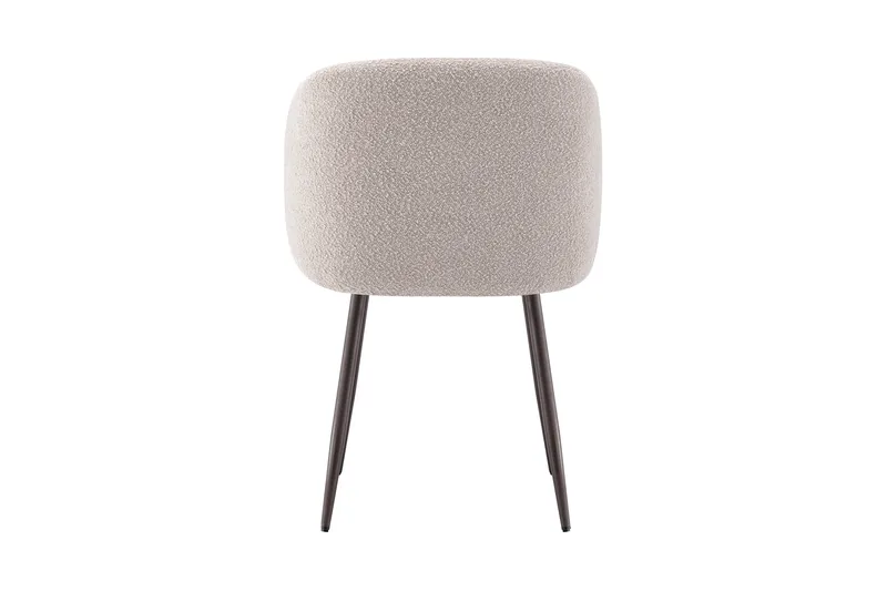 Greya Spisestol med armlener - Beige bouclé/metallben valnøtt - Møbler - Stoler - Karmstol