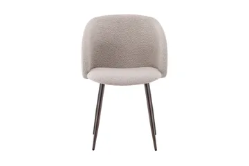 Greya Spisestol med armlener - Beige bouclé/metallben valnøtt - Møbler - Stoler - Karmstol
