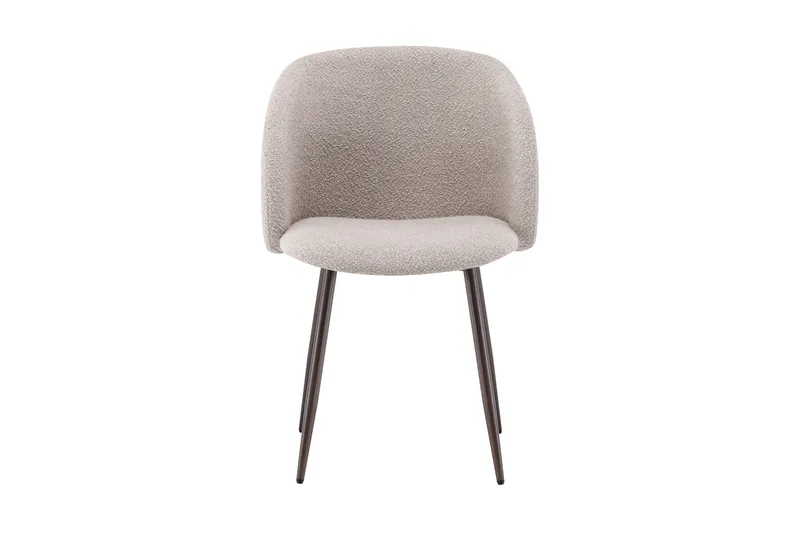 Greya Spisestol med armlener - Beige bouclé/metallben valnøtt - Møbler - Stoler - Karmstol