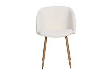 Greya Spisestol med armlener - Hvit Bouclé / Metallben Brun - Møbler - Stoler - Karmstol