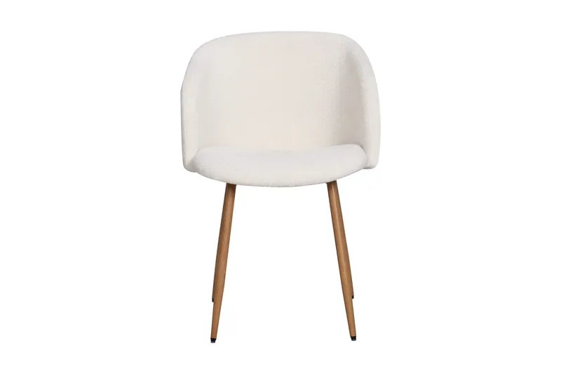 Greya Spisestol med armlener - Hvit Bouclé / Metallben Brun - Møbler - Stoler - Karmstol