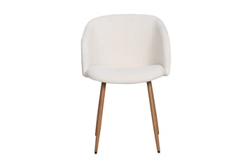 Greya Spisestol med armlener - Hvit Bouclé / Metallben Brun - Møbler - Stoler - Karmstol