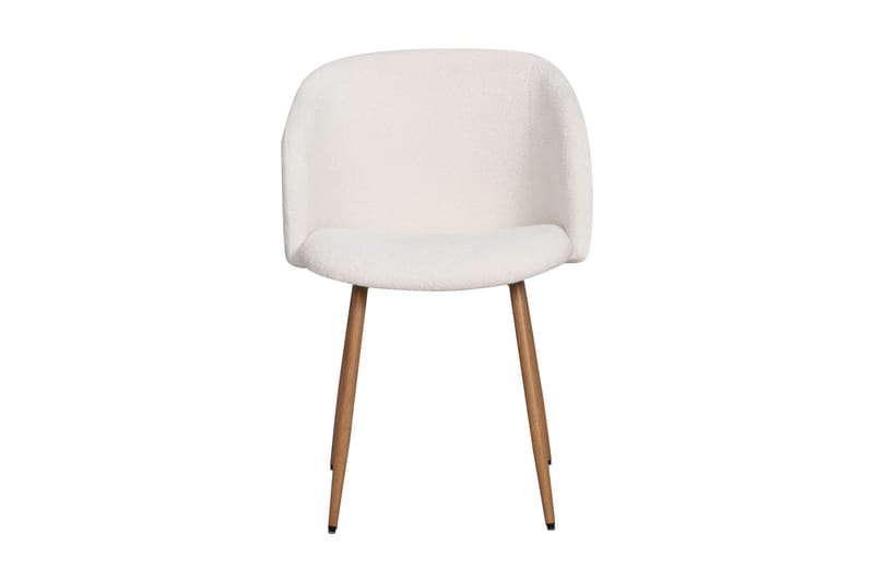 Greya Spisestol med armlener - Hvit Bouclé / Metallben Brun - Møbler - Stoler - Karmstol