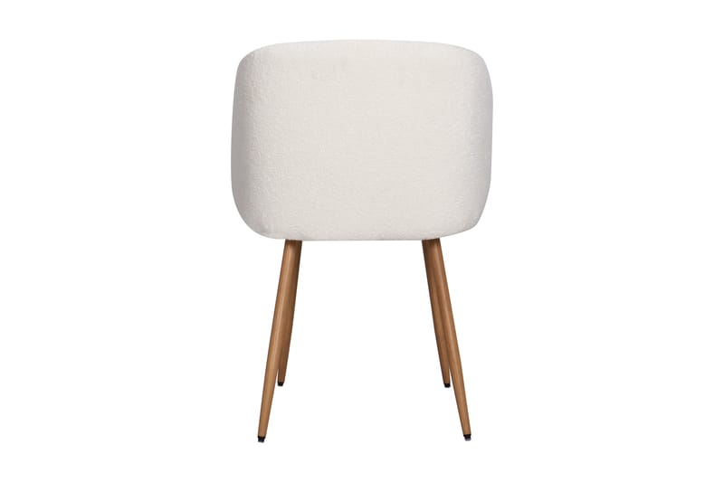 Greya Spisestol med armlener - Hvit Bouclé / Metallben Brun - Møbler - Stoler - Karmstol