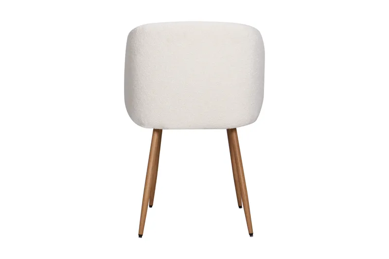 Greya Spisestol med armlener - Hvit Bouclé / Metallben Brun - Møbler - Stoler - Karmstol