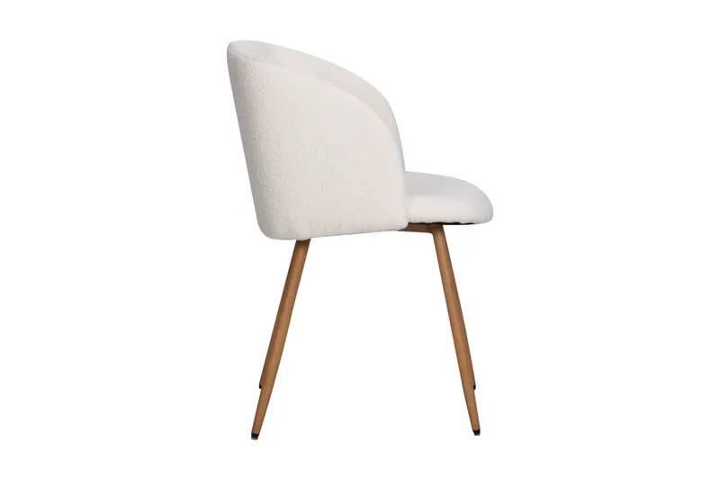 Greya Spisestol med armlener - Hvit Bouclé / Metallben Brun - Møbler - Stoler - Karmstol