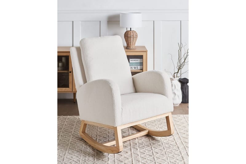 Gyngestol Alsta - Hvit, brun - Møbler - Stoler - Lenestoler