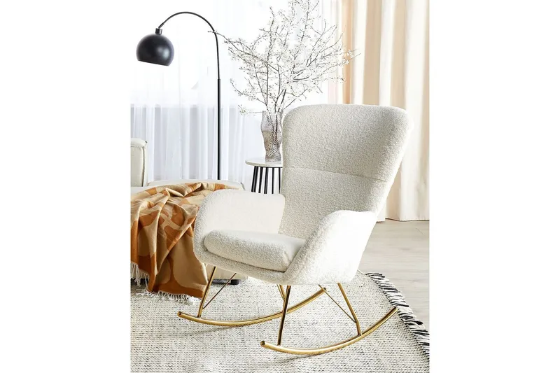 Gyngestol Anaset - Hvit, gull - Møbler - Stoler - Lenestoler