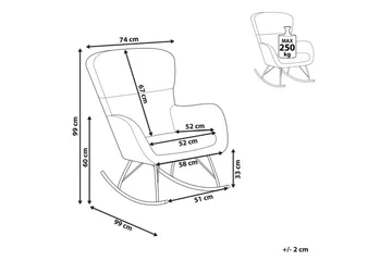 Gyngestol Anaset - Kremhvit, Svart - Møbler - Stoler - Lenestoler
