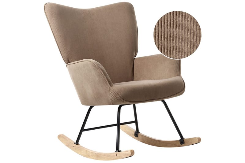 Gyngestol Arset Beige/svart/lyst tre - Beige/svart/lyst tre - Møbler - Stoler - Lenestoler
