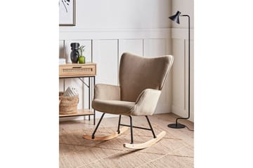 Gyngestol Arset Beige/svart/lyst tre - Beige/svart/lyst tre - Møbler - Stoler - Lenestoler